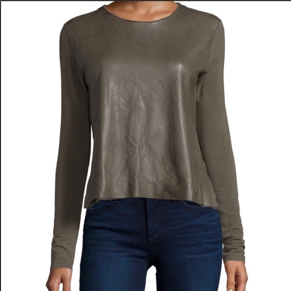 majestic paris Tops - Leather Majestic Paris/Neiman Marcus Blouse/top
